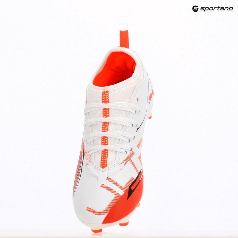 Încălțăminte de fotbal pentru copii PUMA Ultra 5 Match FG/AG Jr puma white/puma black/glowing red 9