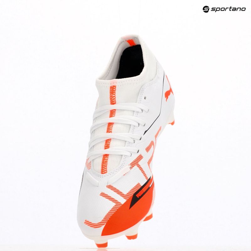 Încălțăminte de fotbal pentru bărbați PUMA Ultra 5 Play+ FG/AG puma white/puma black/glowing red 9
