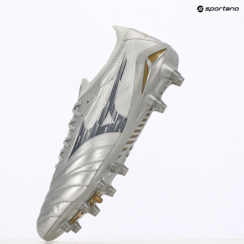 Încălțăminte de fotbal pentru bărbați Mizuno Morelia Neo IV β Elite Md galaxy silver/8605C/Cool gray 3c 9