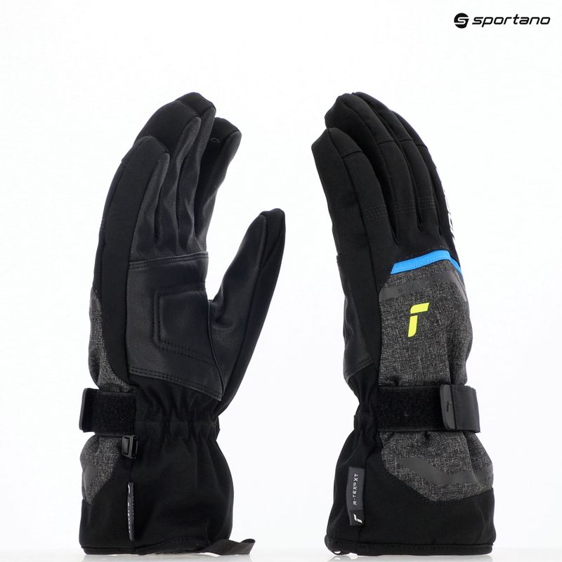Mănuși de schi Reusch Outset R-Tex XT black melange/safety yellow/brilliant blue 12