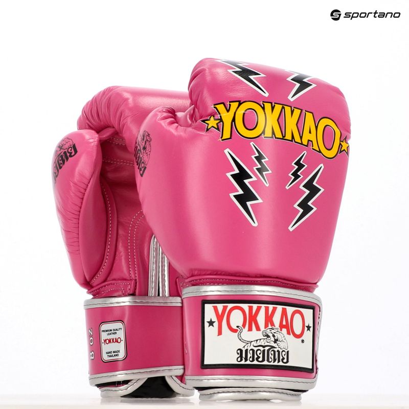 Mănuși de box pentru bărbați YOKKAO Stadium fuchsia 8