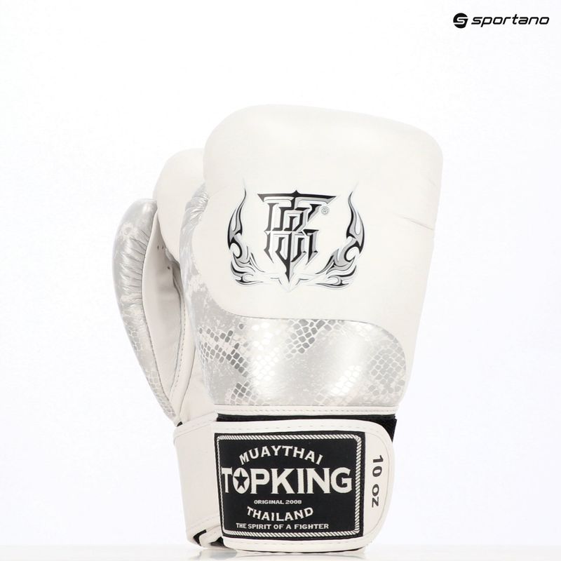 Mănuși de box Top King Muay Thai Power Snake white/silver 7