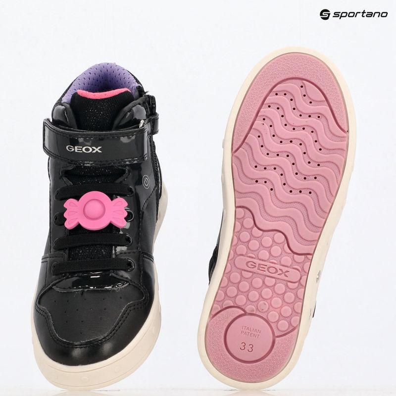Pantofi pentru copii Geox Skylin negru/fucsia 12