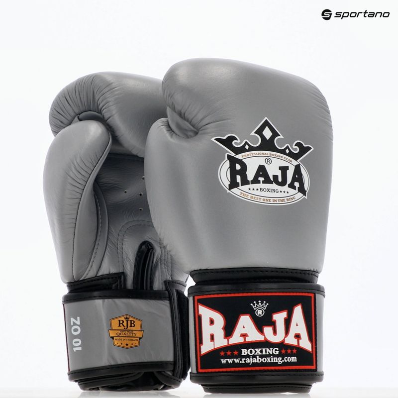 Mănuși de box RAJA BOXING Single Standard Genuine Leather grey 8