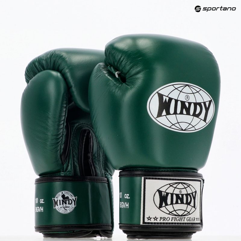 Mănuși de box WINDY Classic Genuine Leather green 8