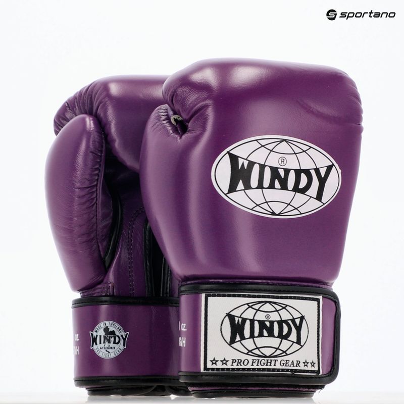 Mănuși de box WINDY Classic Genuine Leather purple 7