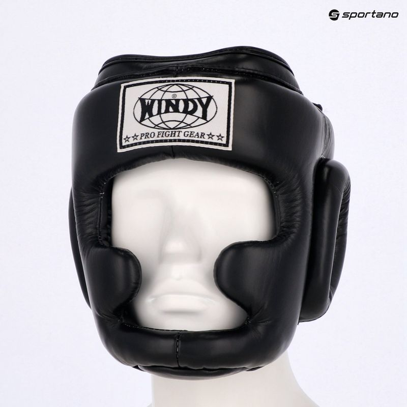 Cască de box WINDY Genuine Leather black 6