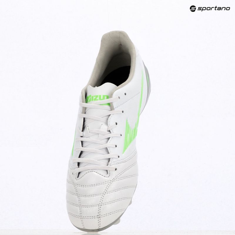 Încălțăminte de fotbal pentru bărbați Mizuno Morelia Neo IV Pro Md white/neon green/cool gray 3c 9