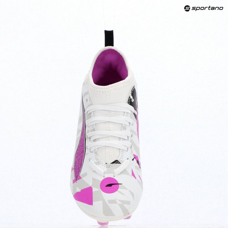 Încălțăminte de fotbal pentru copii PUMA Ultra 5 Match Forever FG/AG Jr puma white/pure magenta/feather gray/puma black 9