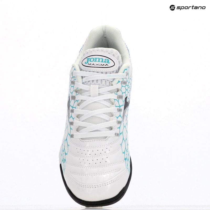 Încălțăminte de fotbal pentru bărbați Joma Maxima TF white/turquoise 9