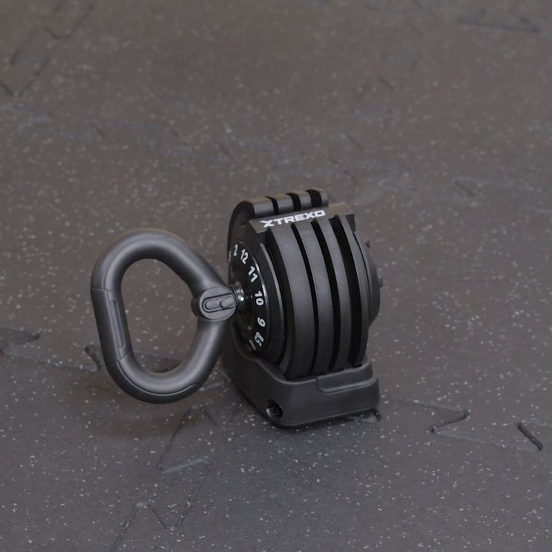 Kettlebell reglabil TREXO TXO-B4W004 12 kg negru 14