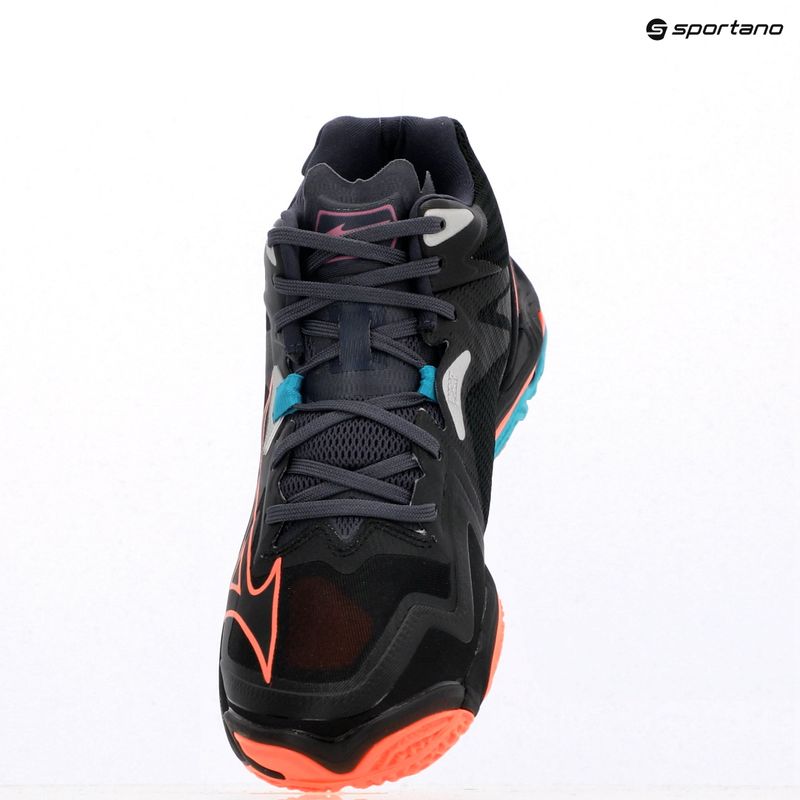 Încălțăminte de volei Mizuno Wave Lightning Z8 Mid black/neon flame/peacock blue 11