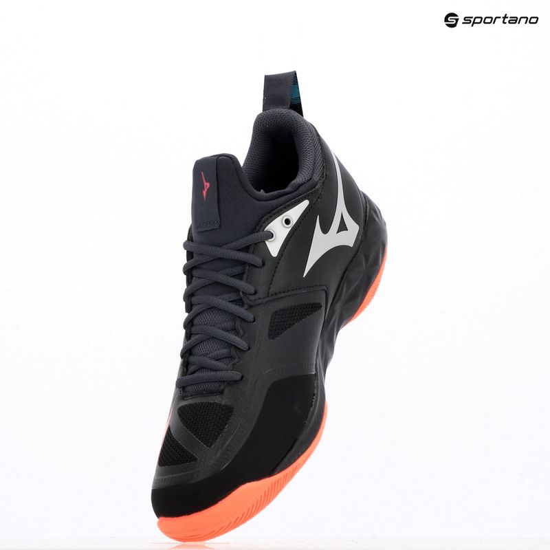 Încălțăminte de volei Mizuno Wave Dimension black/neon flame/peacock blue 9