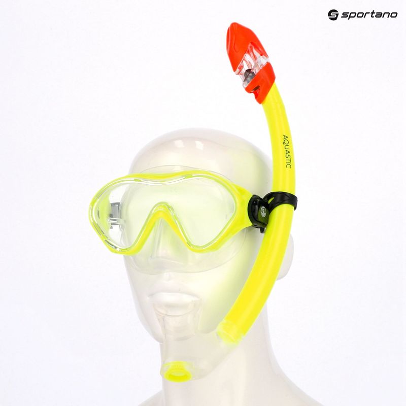 Set de snorkeling pentru copii AQUASTIC Minke mască + tub verde 14