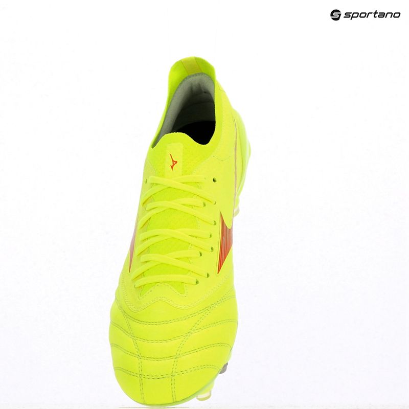 Încălțăminte de fotbal pentru bărbați Mizuno Morelia Neo IV β Elite MIX safety yellow/fiery coral 2/safety yellow 9