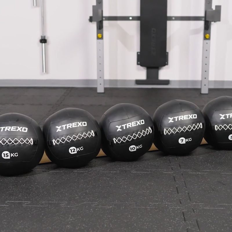 Minge medicinală XTREXO Wall Ball 15 kg negru 10