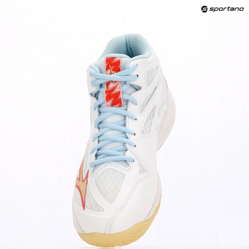 Încălțăminte de volei pentru femei Mizuno Thunder Blade Z Mid white/calypso coral/pale banan 9