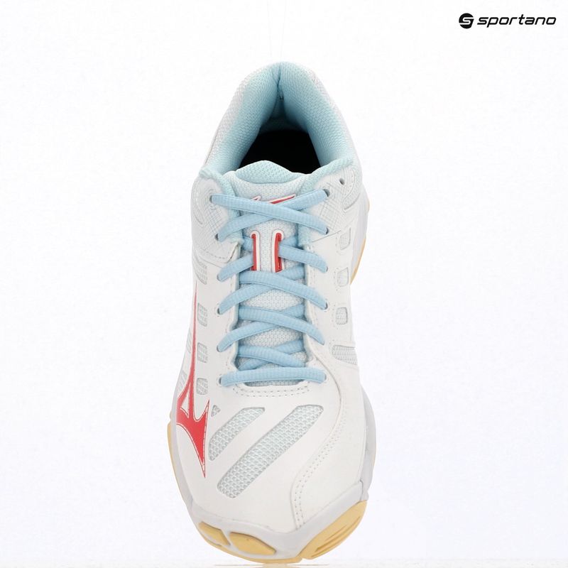 Încălțăminte de volei pentru femei Mizuno Wave Voltage 2 white/calypso coral/pale banan 9