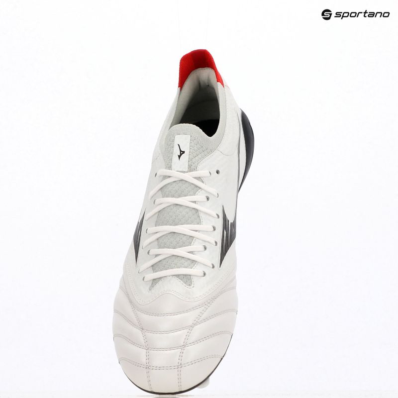 Încălțăminte de fotbal pentru bărbați Mizuno Morelia Neo IV Β Elite MD white/black/chinese red 9
