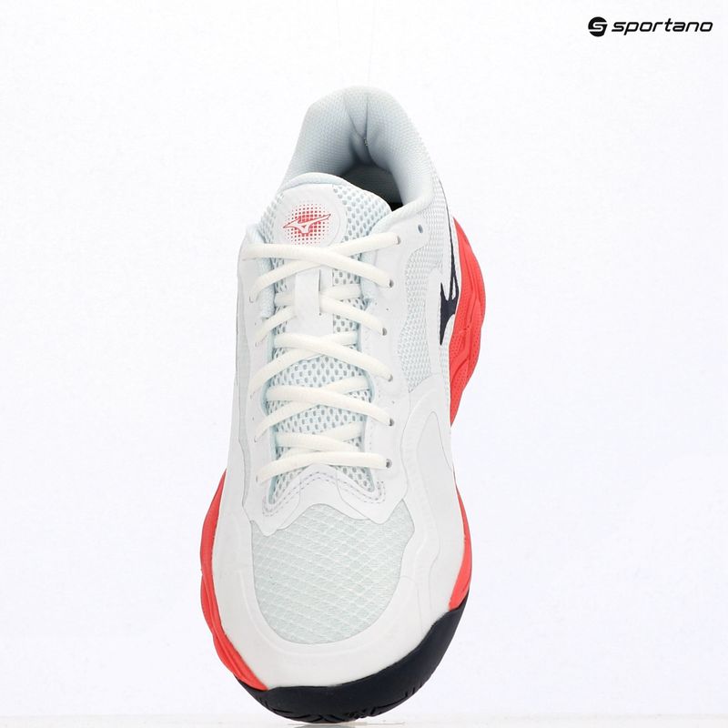 Încălțăminte de tenis pentru bărbați Mizuno Wave Enforce Court AC white/baritone blue/calypso coral 11