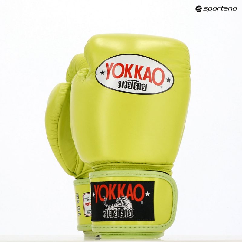 Mănuși de box pentru bărbați YOKKAO Matrix lime punch 5