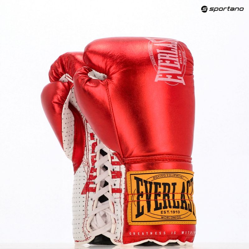 Mănuși de box  Everlast Fight Leather red 3