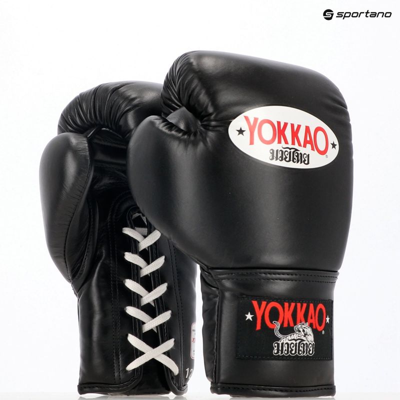 Mănuși de box pentru bărbați YOKKAO Matrix Lace Up black 5