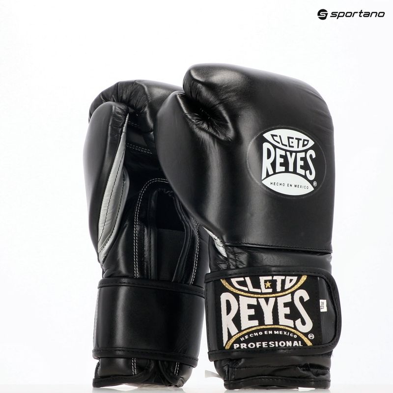 Mănuși de box Cleto Reyes Velcro Sparring black/silver 3