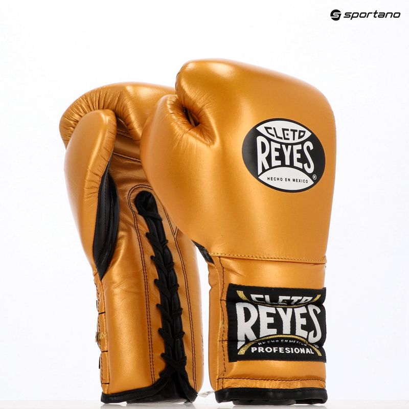 Mănuși de box Cleto Reyes Lace Up Sparring gold 3