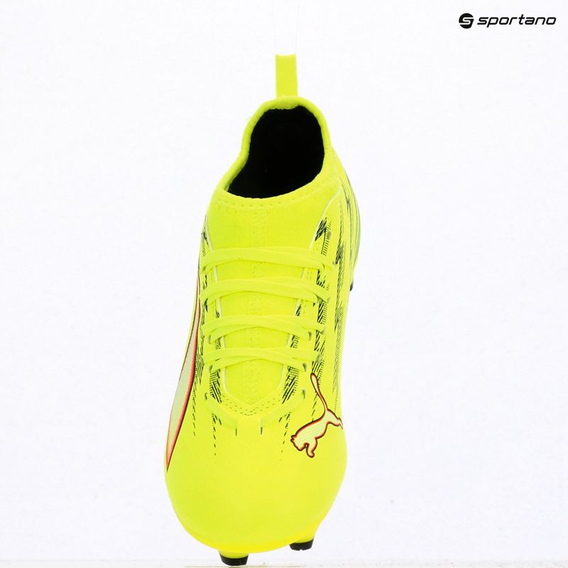 Încălțăminte de fotbal pentru copii PUMA Ultra 6 Match FG/AG Jr yellow alert/puma black/glowing red/lime squeeze 10