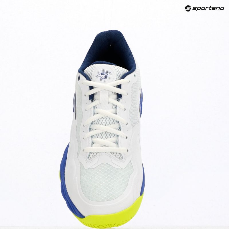Încălțăminte de tenis pentru bărbați Mizuno Wave Enforce Court AC white/dazzling blue/lightning 9