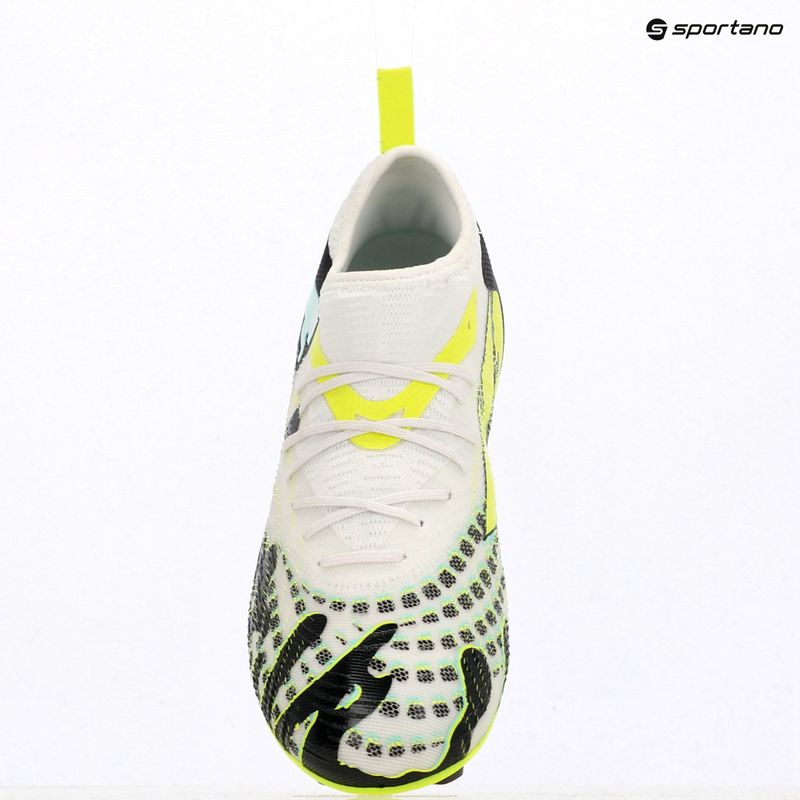 Încălțăminte de fotbal pentru copii PUMA Future 9 Match Creativity Fg/Ag Jr yellow alert/mint jelly/puma white/puma black 9