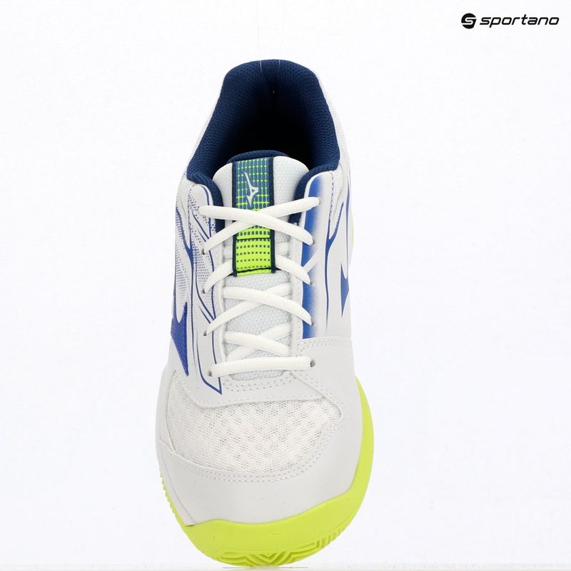 Încălțăminte de tenis pentru bărbați Mizuno Break Shot 5 CC white/dazzling blue/lightning 9