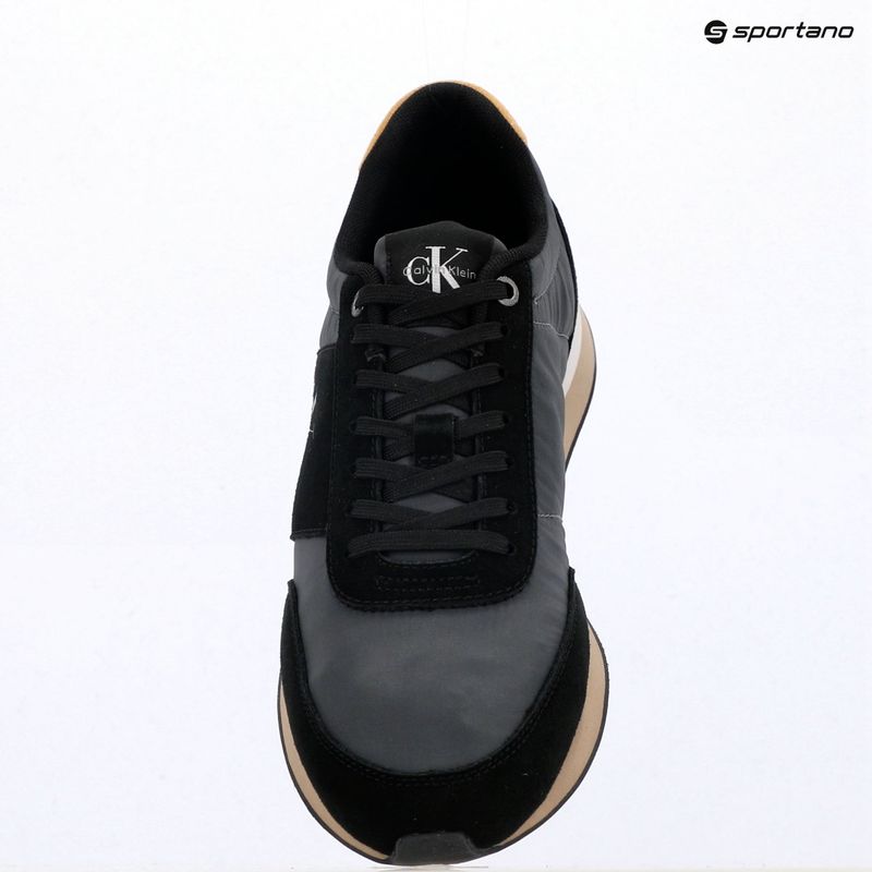 Încălțăminte pentru bărbați Calvin Klein HM0HM02212 Retro Runner Bans Leather Suede black/iron gate/amber gold 9