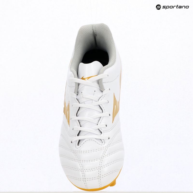 Încălțăminte de fotbal pentru copii Mizuno Monarcida Neo III Select FG white/mp gold 11