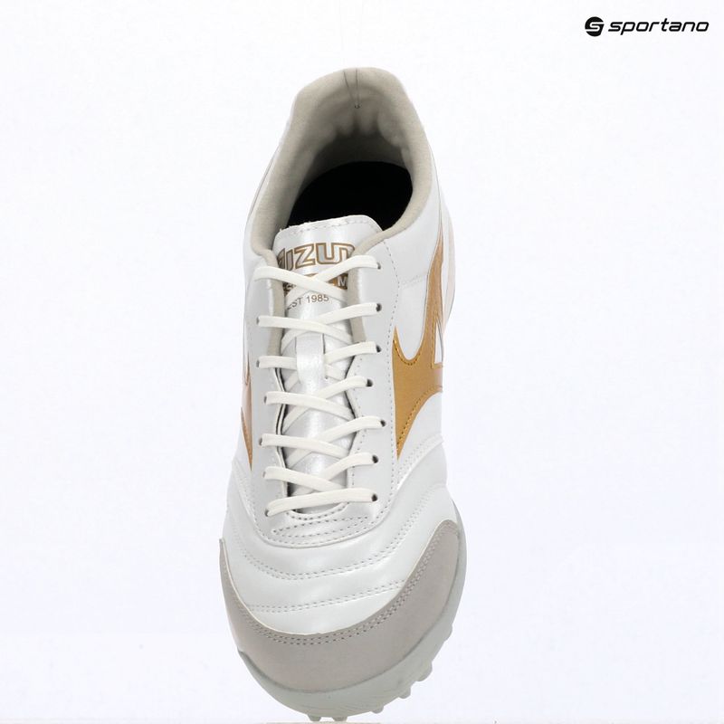 Încălțăminte de fotbal Mizuno Morelia Sala Pro TF white/football gold/galaxy silver 15