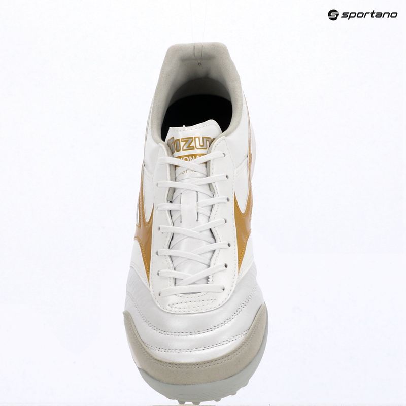 Încălțăminte de fotbal Mizuno Morelia Sala Elite TF white/football gold/galaxy silver 15