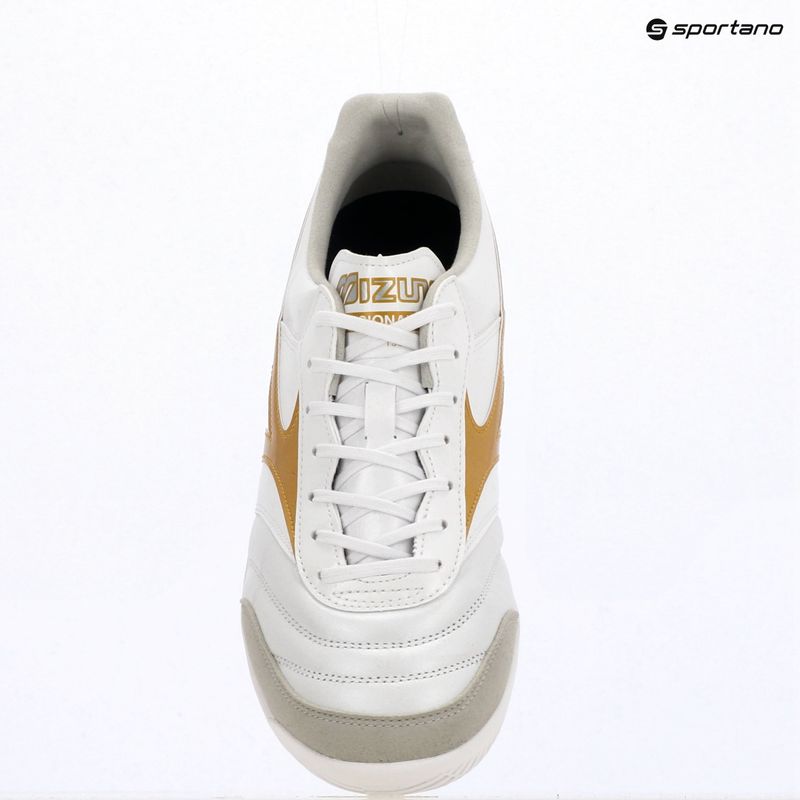 Încălțăminte de fotbal Mizuno Morelia Sala Elite IN white/football gold/galaxy sil 12
