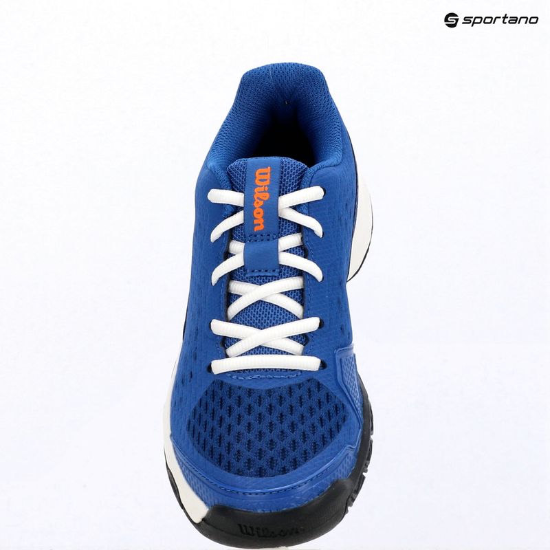 Încălțăminte de tenis pentru copii Wilson Rush Pro Ace L Jr déjà vu blue/orange tiger/white 9