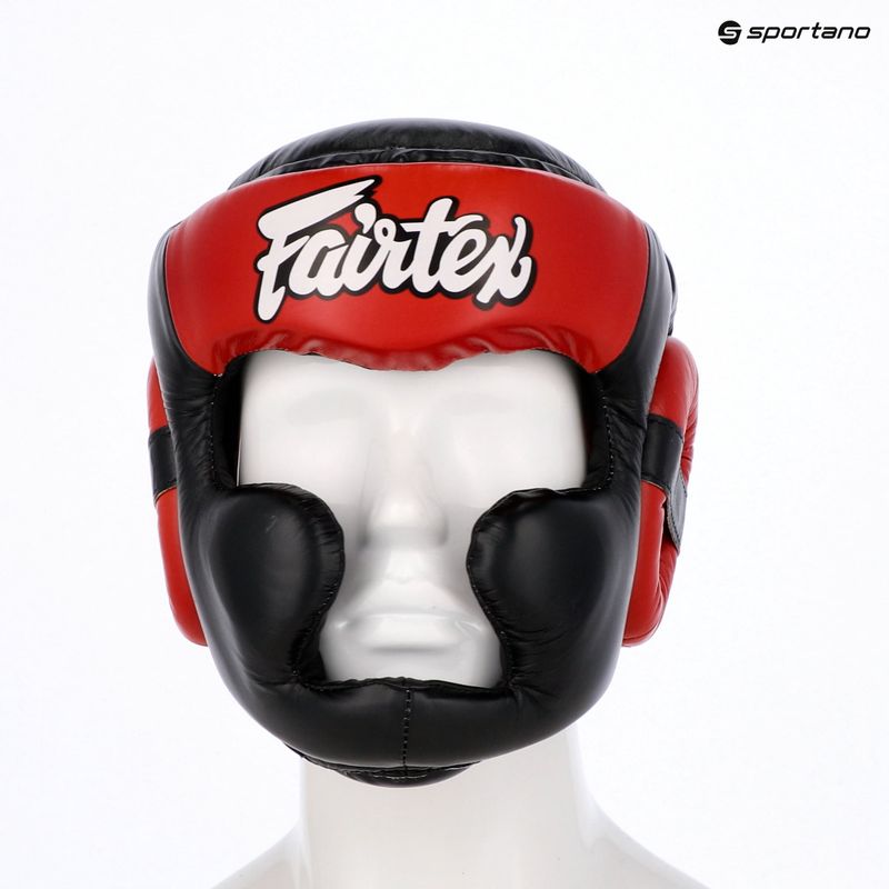 Cască de box Fairtex Diagonal Vision Sparring Headguard - Full Head Coverage black/red 6