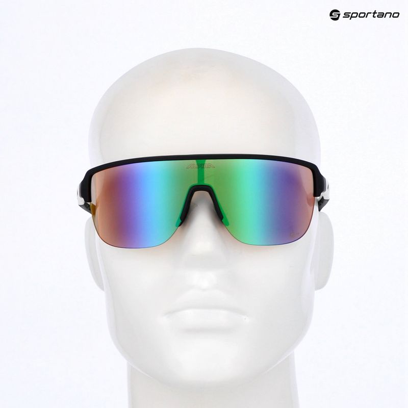 Ochelari de soare Alpina Frame 2.0 Q-Lite black/white matte/green mirror 7