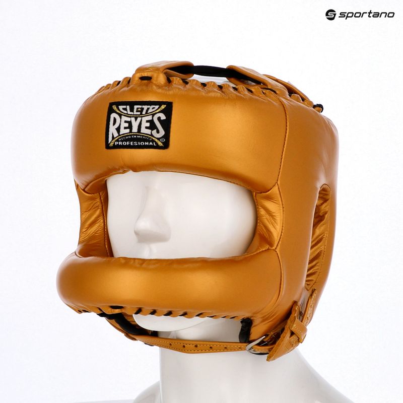 Cască de box Cleto Reyes With Round Face Bar gold 3