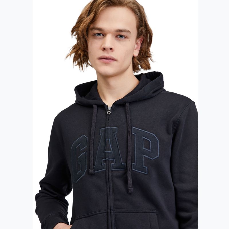 Bluză pentru bărbați GAP V-Heritage Logo FZ true black