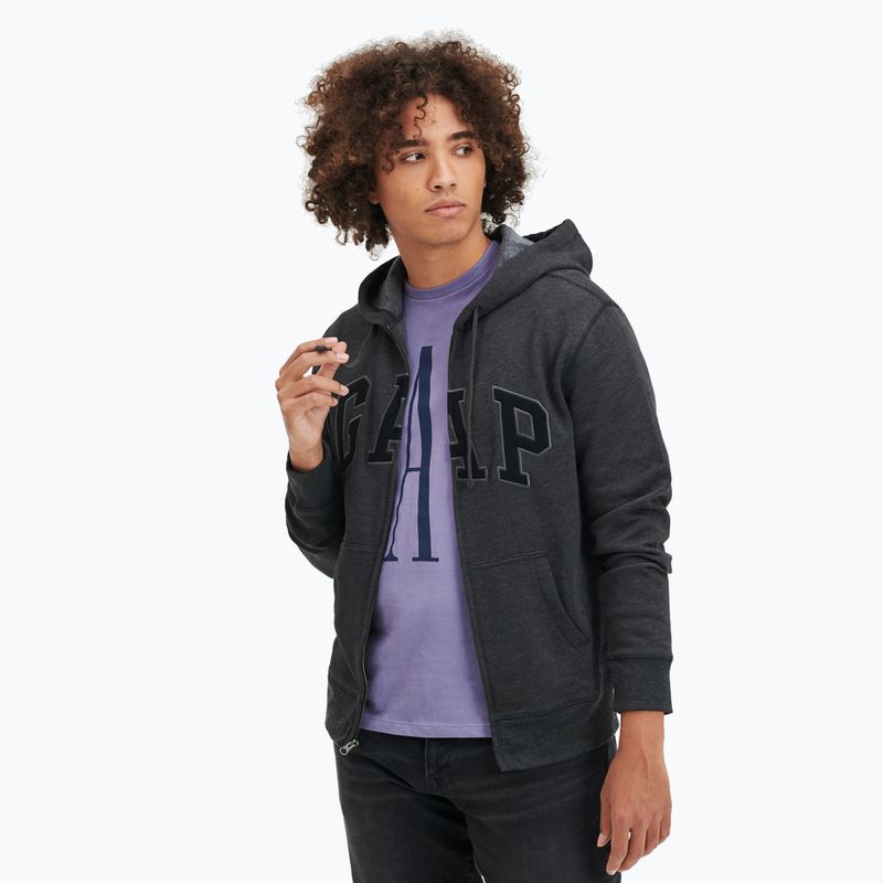 Bluză pentru bărbați GAP V-Heritage Logo FZ new charcoal grey