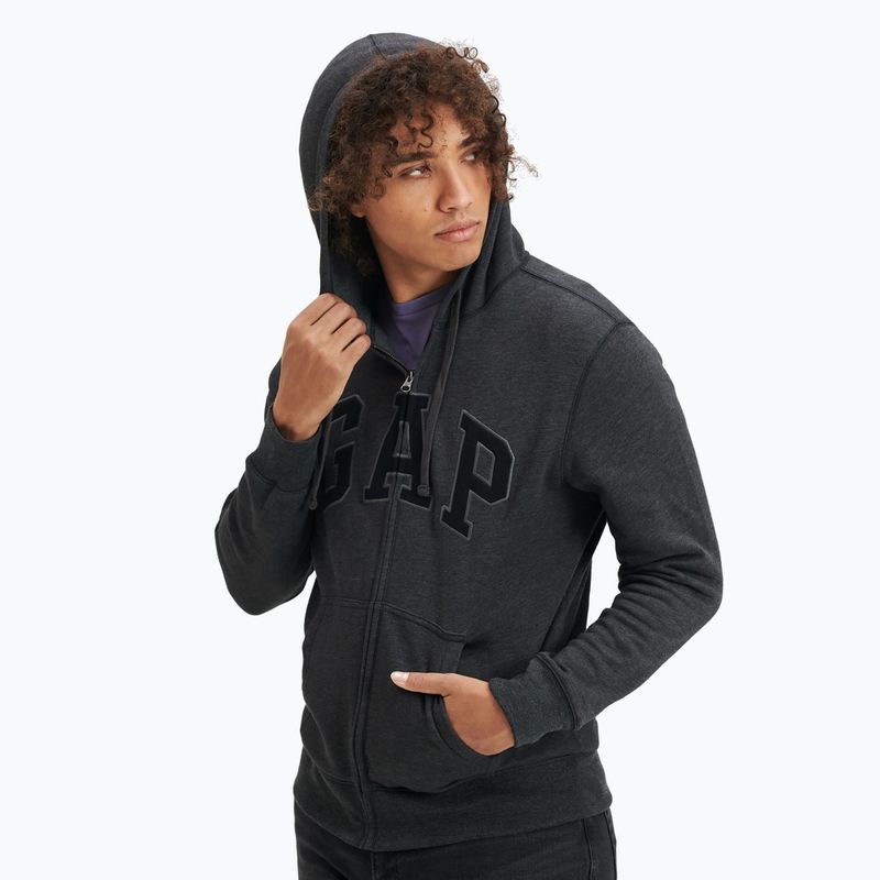 Bluză pentru bărbați GAP V-Heritage Logo FZ new charcoal grey