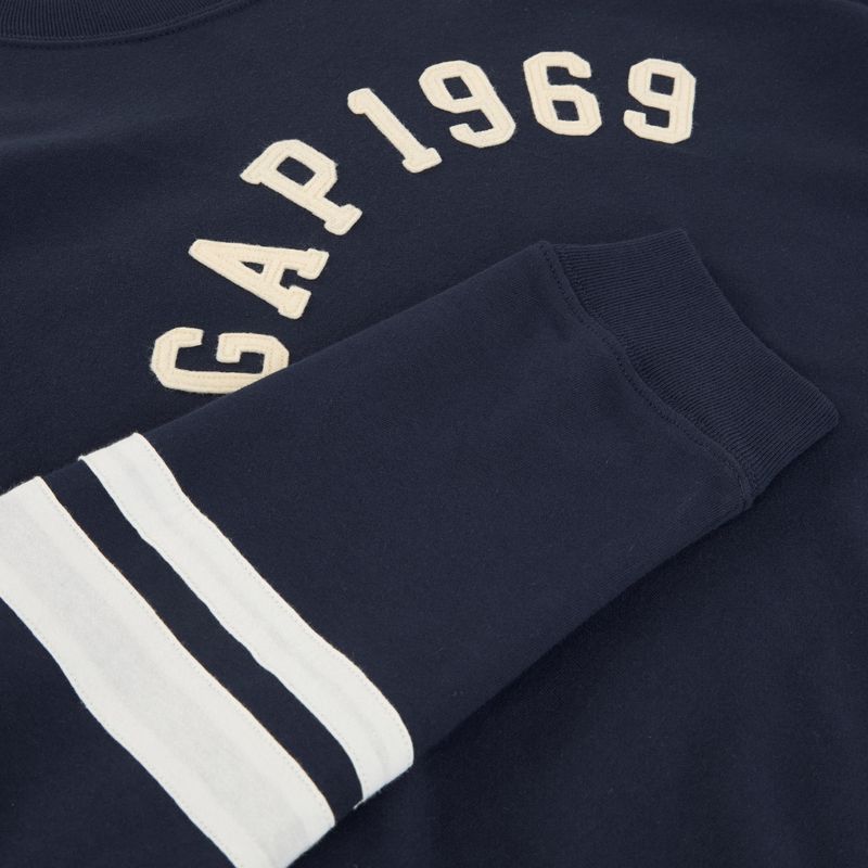 Hanorac pentru bărbați GAP Logo Piping Crewneck blue navy 3