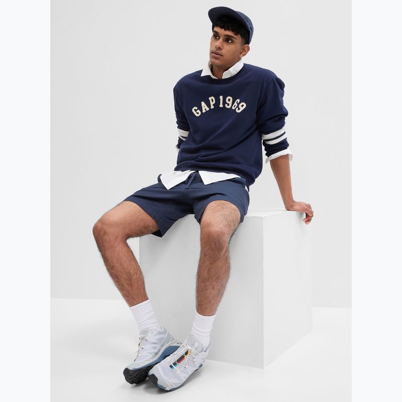 Hanorac pentru bărbați GAP Logo Piping Crewneck blue navy