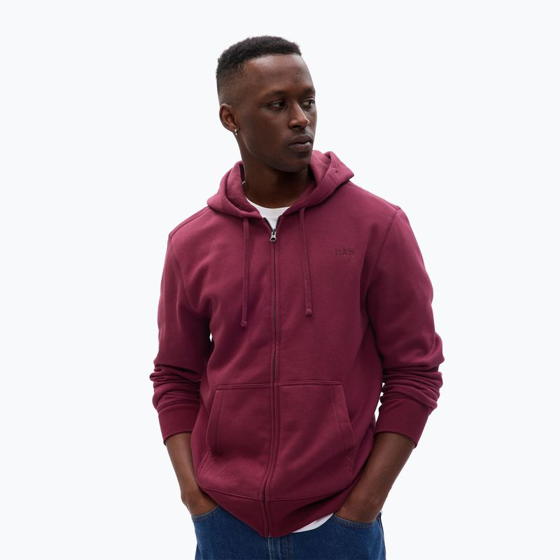 Hanorac pentru bărbați GAP Fullzip Logo Hoodie deep garnet red