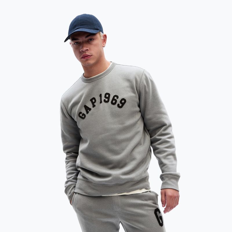 Hanorac pentru bărbați GAP 1969 Logo Crewneck pilot grey