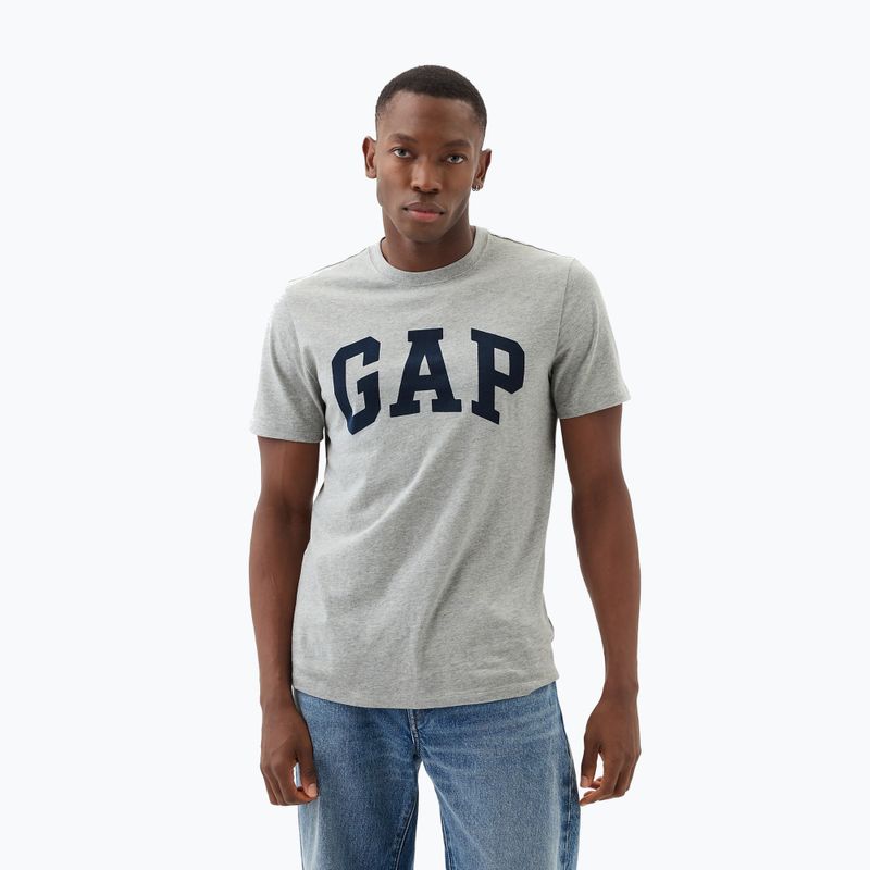 Tricou pentru bărbați GAP Soft Basic Logo heather grey